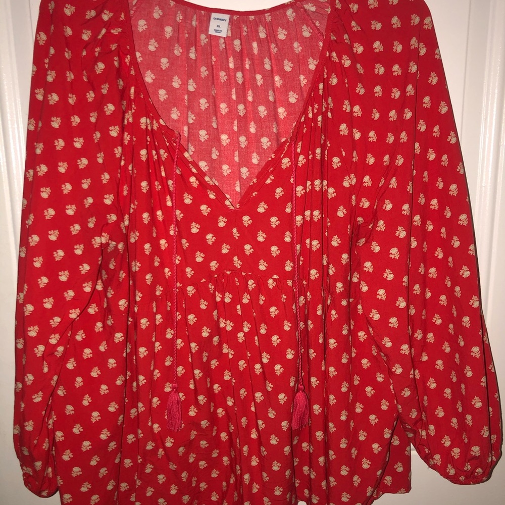 Red Flowery Blouse